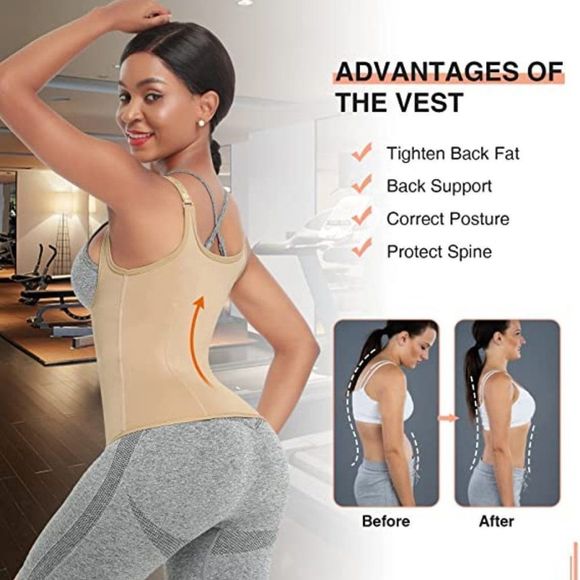 FeelinGirl Waist Trainer for Women Corset Vest Cincher Trimmer Tank Body Shaper - Picture 2 of 4